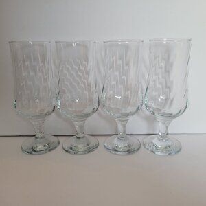 Oneida Pasabbache Spin Iced Tea Glasses Set Of 4 Crystal Clear